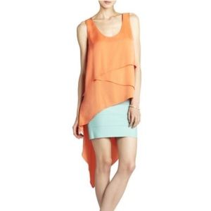 Tiered Drape Tunic Sleeveless Asymmetrical Blouse
